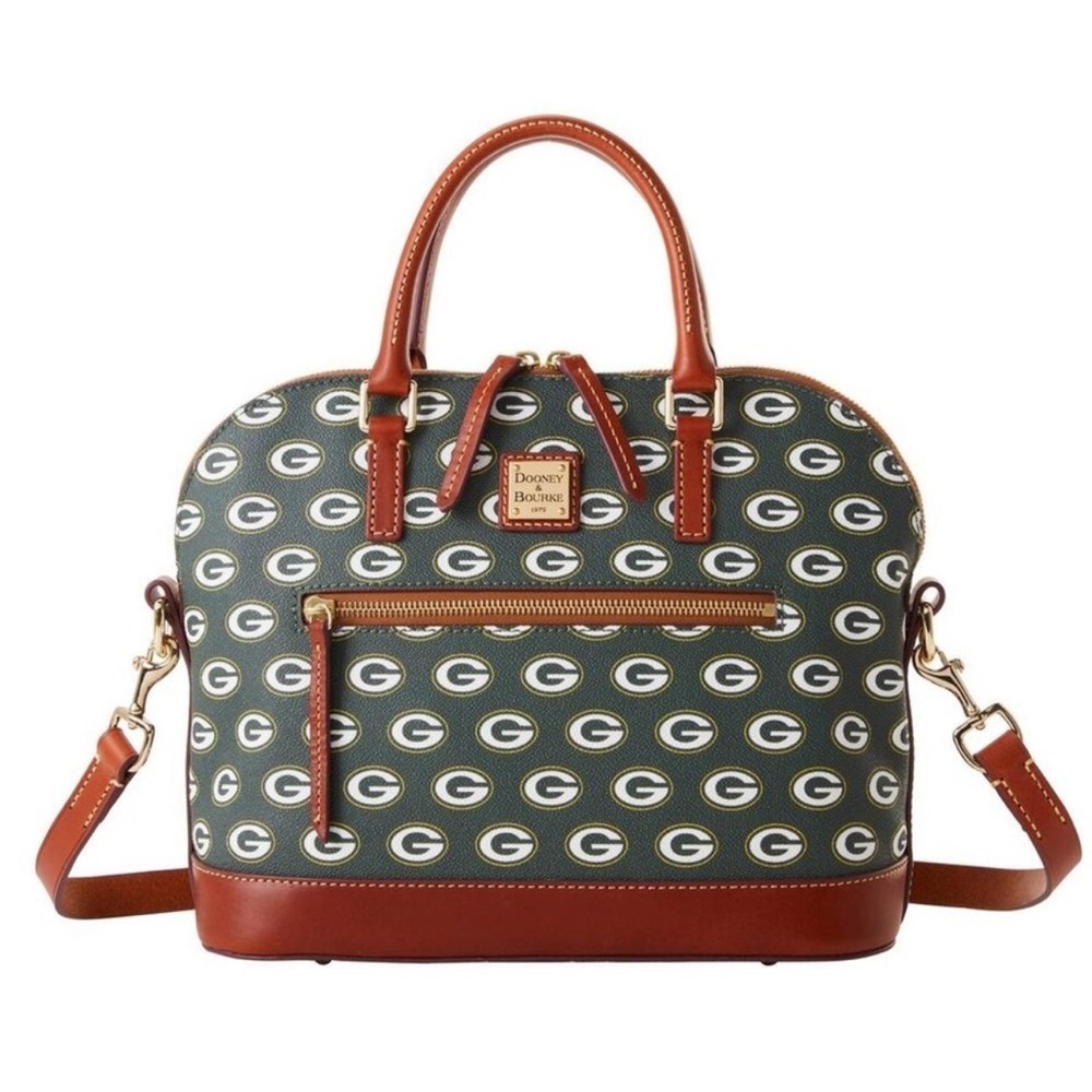 Green Bay Packers Dooney & Bourke Signature Domed Zip Satchel Purse